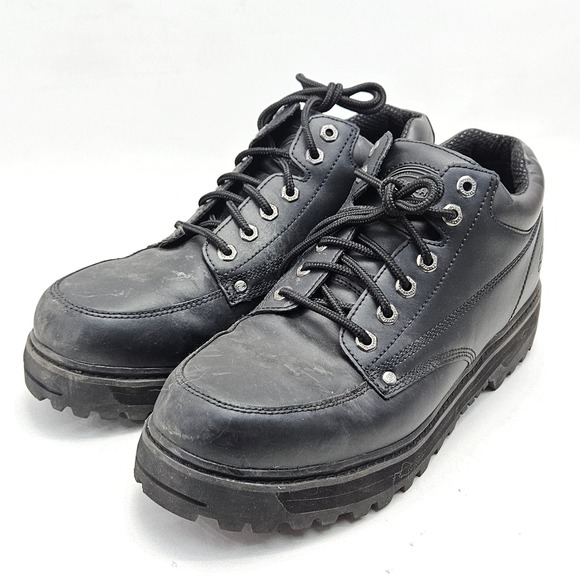 Skechers Jammers Heritage Black Leather Chunky Lug Sole Boots 4470 Mens 13 y2k main image 4